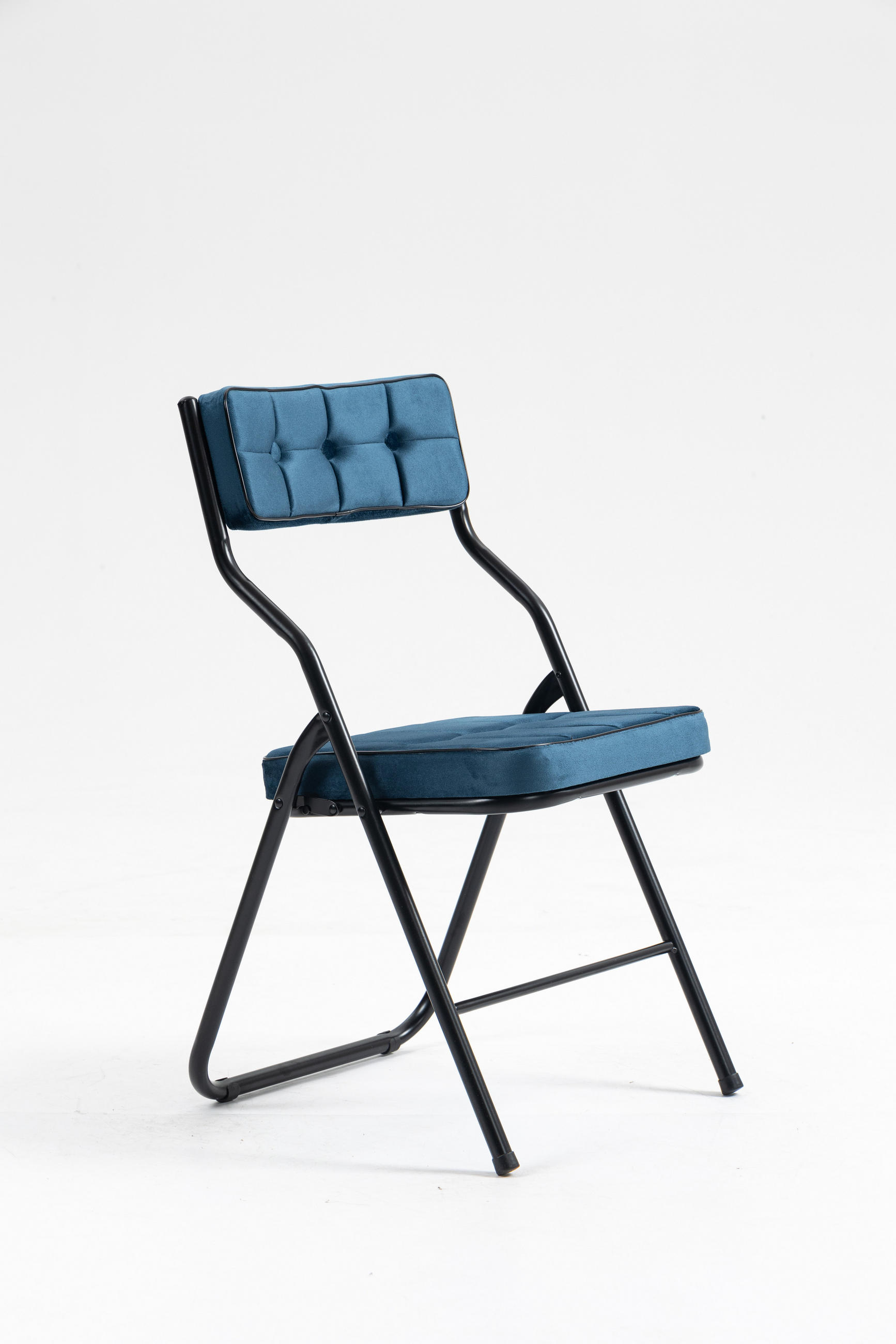 KLAPPSTUHL DE-36266 2er-Set mit gepolstertem Sitz Blau - Blau, Metall (47/80/46cm) - ComfortXL