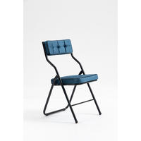 KLAPPSTUHL DE-36266 2er-Set mit gepolstertem Sitz Blau - Blau, Metall (47/80/46cm) - ComfortXL