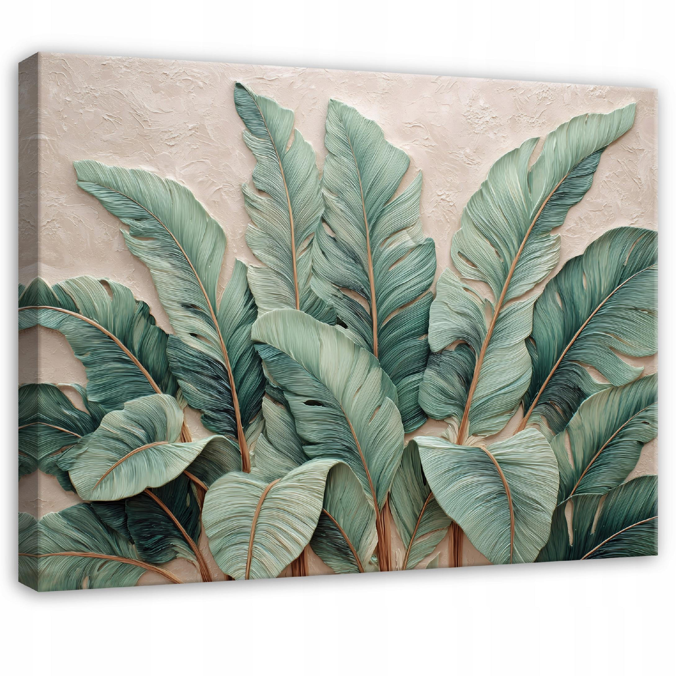 LEINWANDBILD Blätter Abstrakt Grün 120x80 cm - Multicolor, Holzwerkstoff (120/80cm) - Wallarena