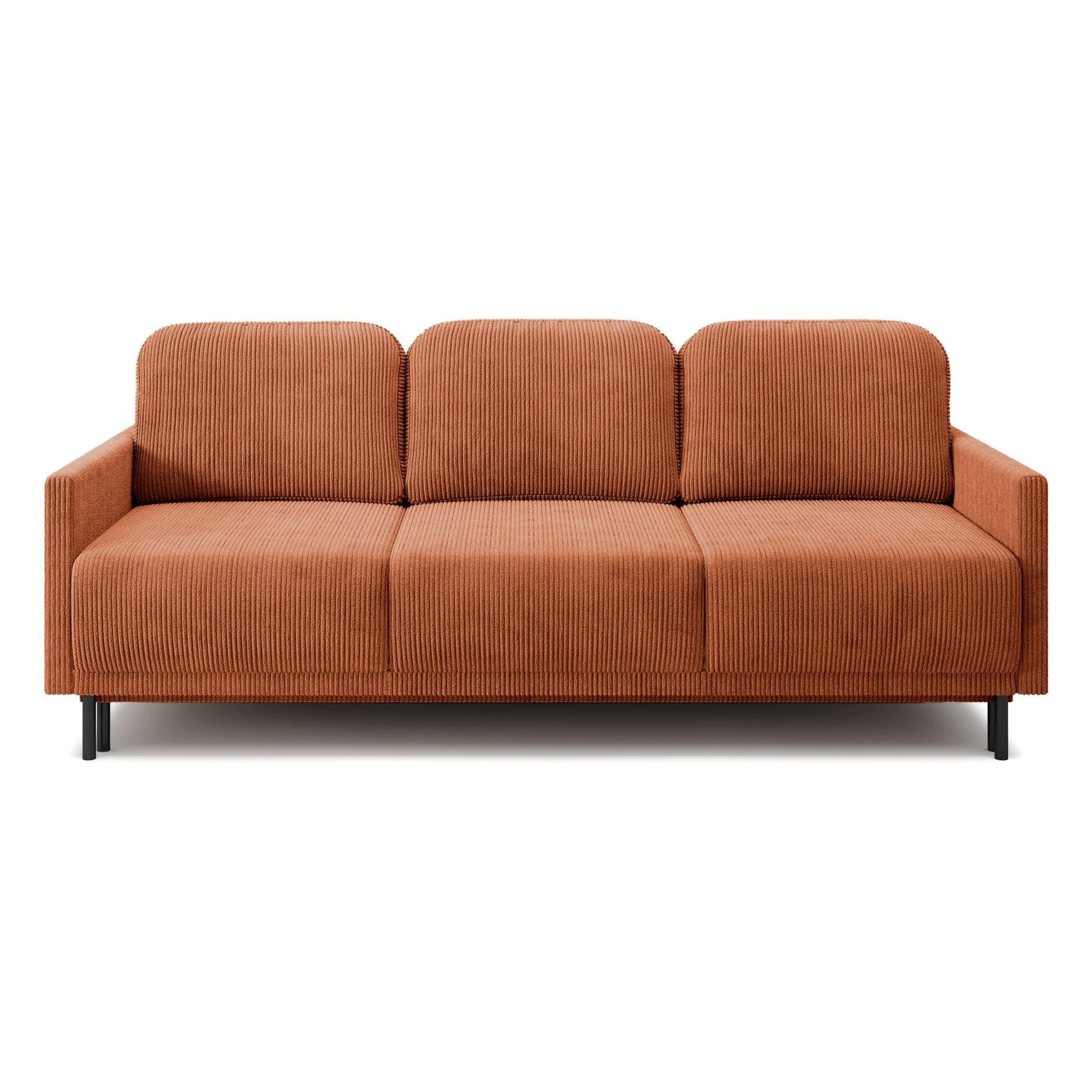 3-SITZER SOFA Hamiel Cord Kupferrot - Schwarz/Kupferfarben, Textil/Metall (212/87/97cm) - Selsey