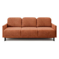 3-SITZER SOFA Hamiel Cord Kupferrot - Schwarz/Kupferfarben, Textil/Metall (212/87/97cm) - Selsey