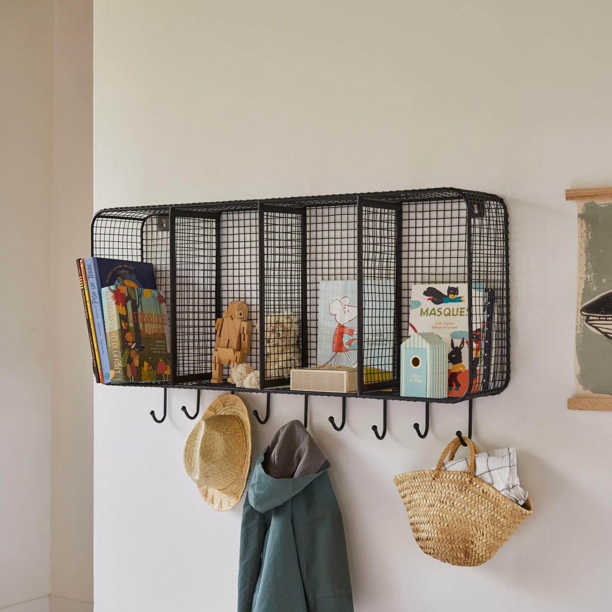 WANDGARDEROBE Sona Schwarz aus Metall - Schwarz, Metall (54/54/19cm) - Sonett