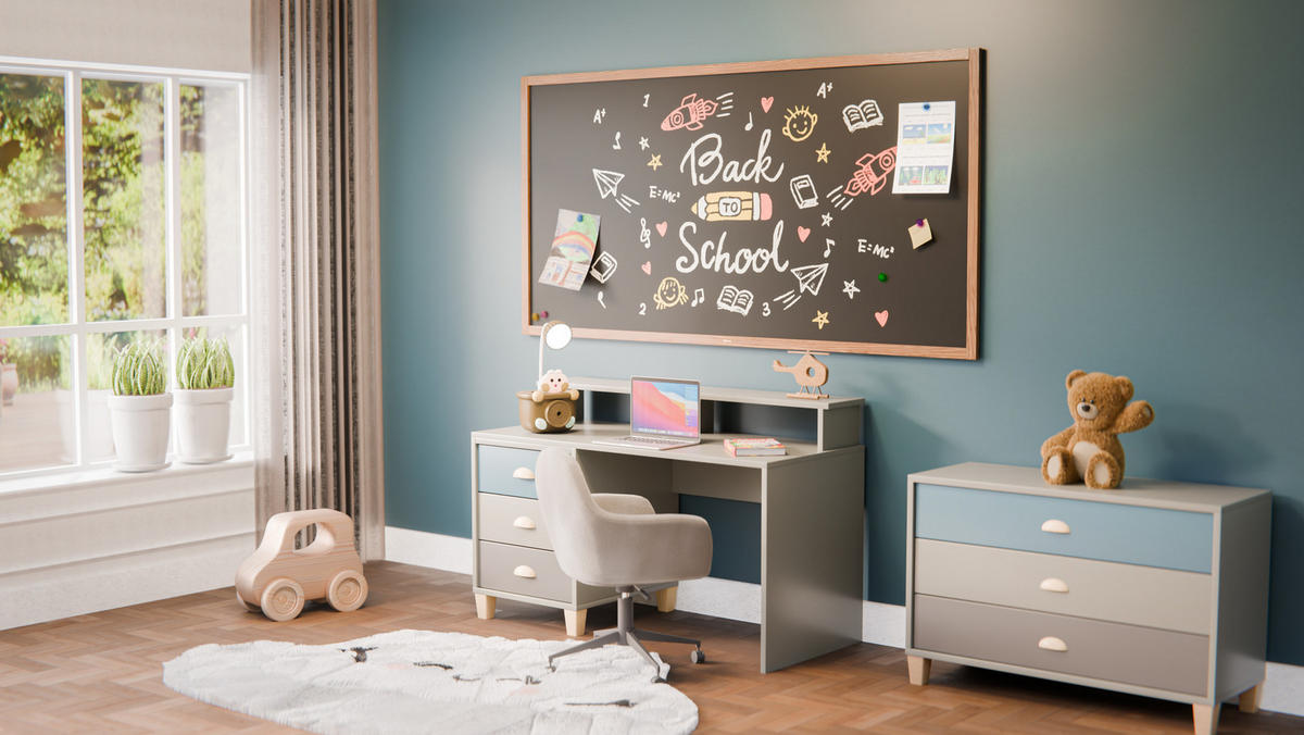 SCHWARZE magnetische Kreidetafel mit Holzrahmen 200x100cm - Braun, Holz (200/100/2cm) - ALLboards