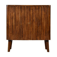 SCHRANK mit 2 Türen - Messingfarben/Braun, Holz/Metall (75/80/35cm) - Artisan Furniture