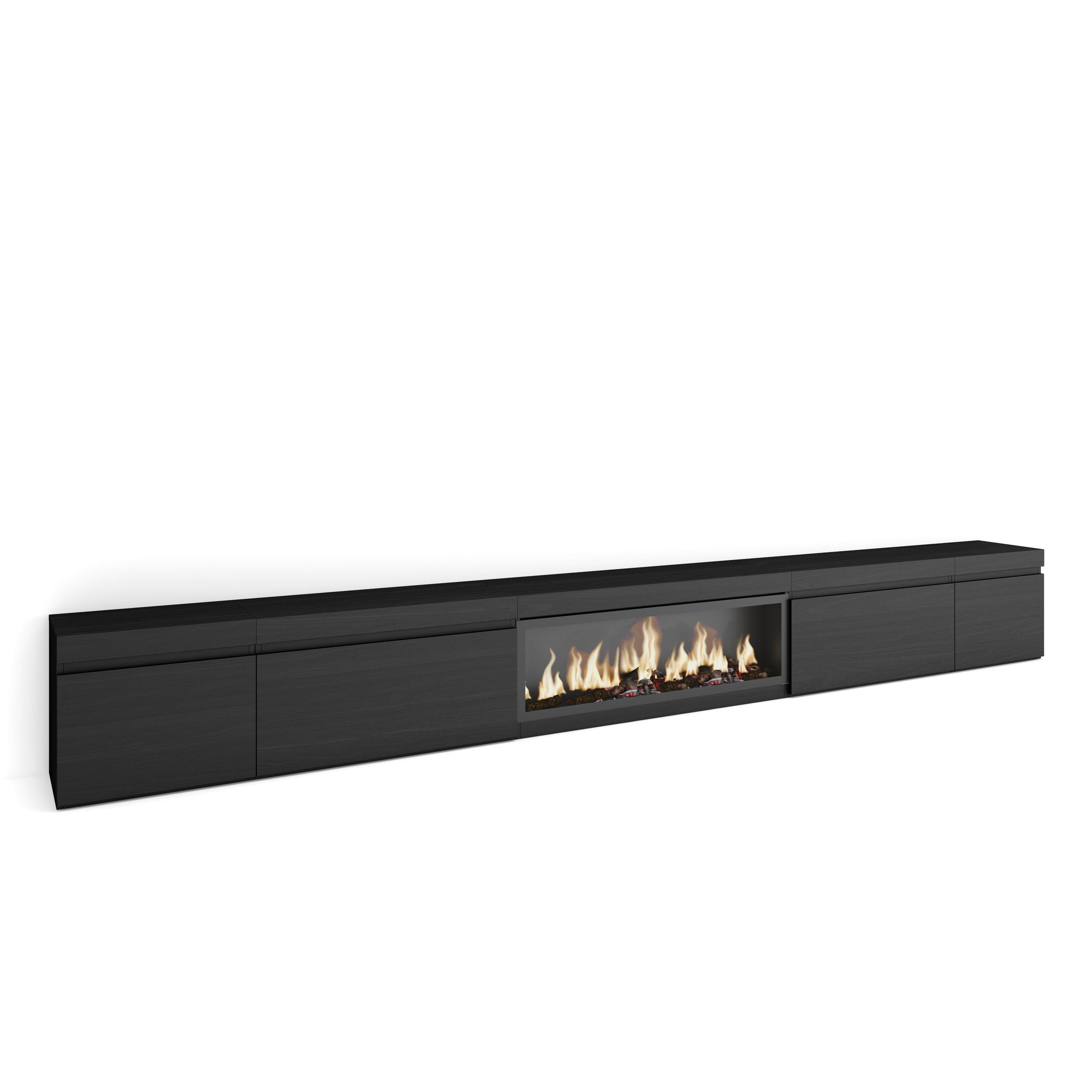 Skraut Home Lowboard Schwarz 368x45x35 cm