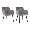 STUHL 2er-Set - Samt & Metall - Grau - PEGA - Grau, Textil (62/78/58.5cm) - Pascal Morabito