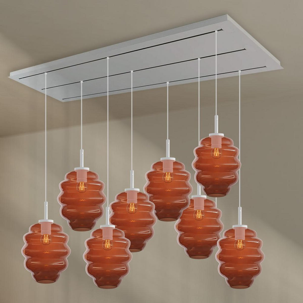 HÄNGELEUCHTE Echos 8-flammig Rauch Ø 25cm - Anthrazit/Schwarz, Glas (25/25/28cm) - s.luce