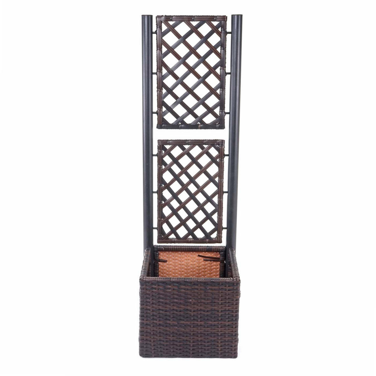 POLY-RATTAN RANKGITTER Braun, Anthrazit - Anthrazit/Braun, Kunststoff (43/142/43cm) - MCW