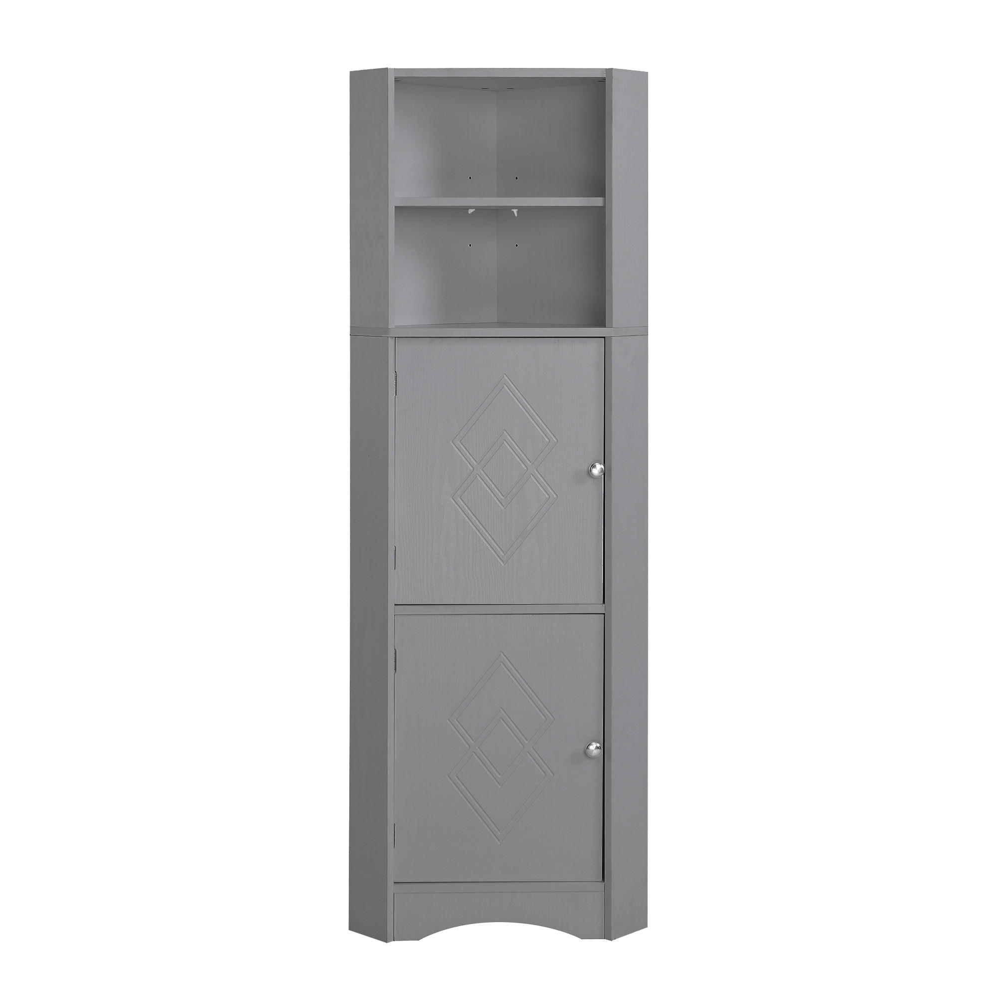 HOCHSCHRANK Hellgrau mit verstellbarem Einlegeboden 36,5/36,5/155 cm - Grau, Holzwerkstoff (36.5/155/36.5cm) - PANGIVO