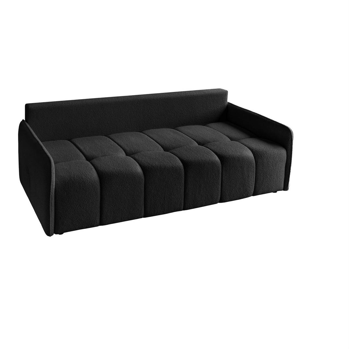 Schlafsofa Morena, zweisitzig, mit Schlaffunktion, Quelle 100 - Schwarz, Textil (207/90/90cm) - Lookway