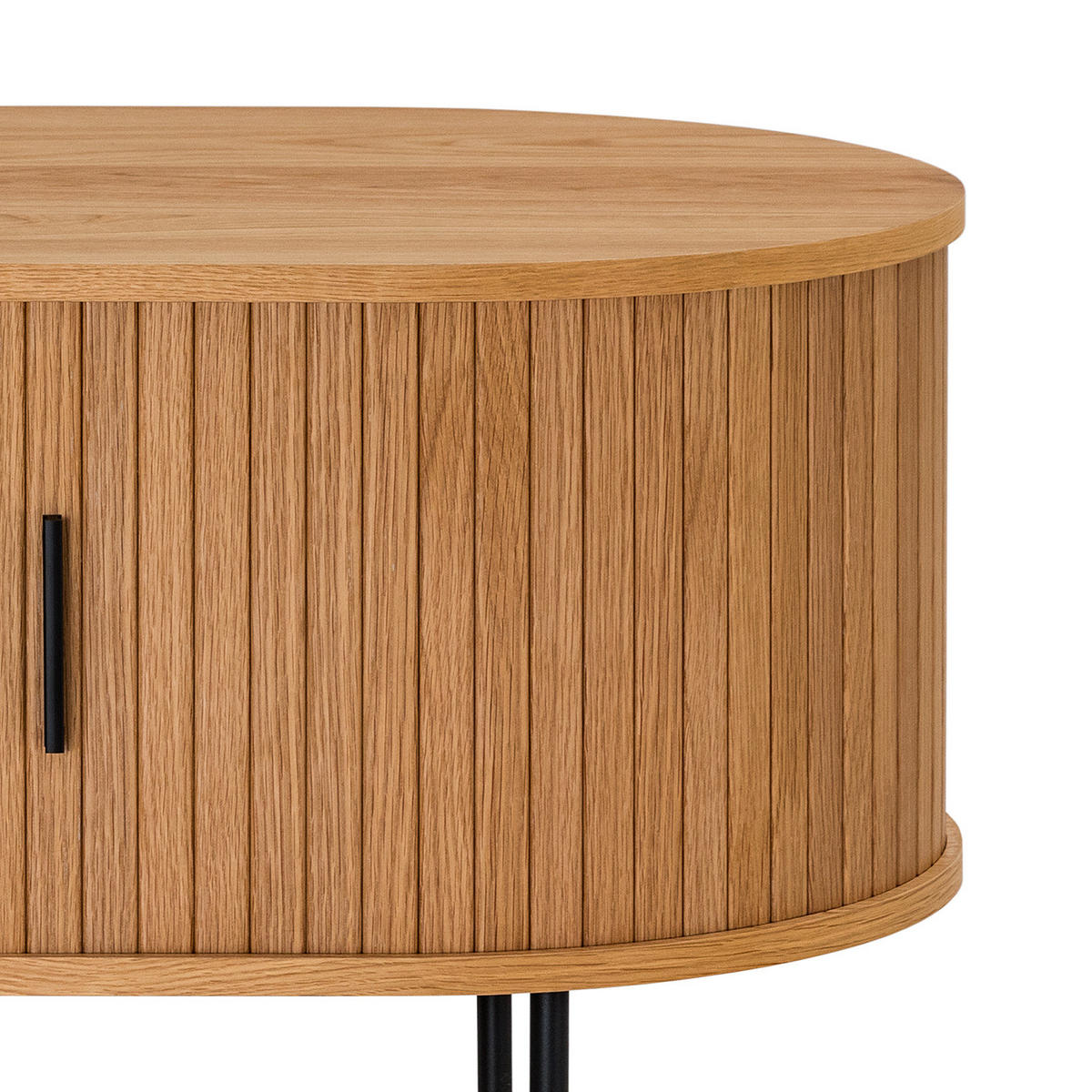 KOMMODE COUCHTISCH - Echtholzfurnier - Eichefarben/Schwarz, Holzwerkstoff/Metall (60/100/55cm) - home24