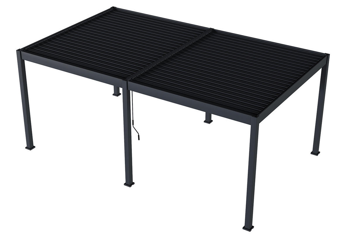 LAMELLENDACH-PERGOLA Oasis 3,6 x 6 m Anthrazit Aluminium - Grau, Kunststoff (80/175/120cm) - Green Spirit