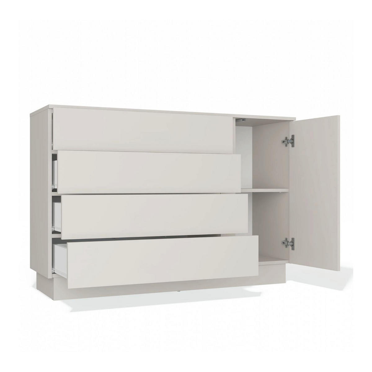 KOMMODE Linus - Kaschmir, Holzwerkstoff (125/84/40cm) - kommodly