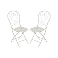 GARTENSTUHL - 41cm x 45cm - Stahl - weiß - GUERMANTES - Weiß, Metall (41/90/45cm) - Vente-Unique