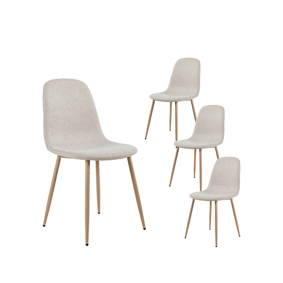 ESSZIMMERSTUHL Ellis Beige 43 cm x 87 cm 4er-Set - Beige, Textil (43/87/54cm) - Klast Home