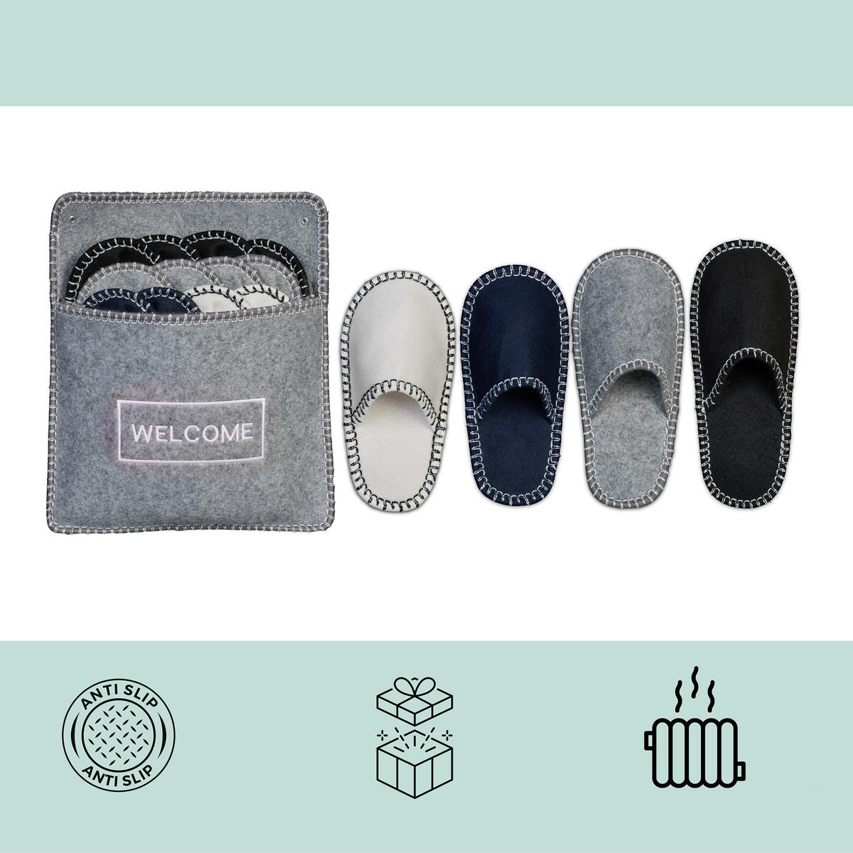 6XGÄSTEHAUSSCHUHE - Multicolor, Textil (31/10cm) - Relaxdays