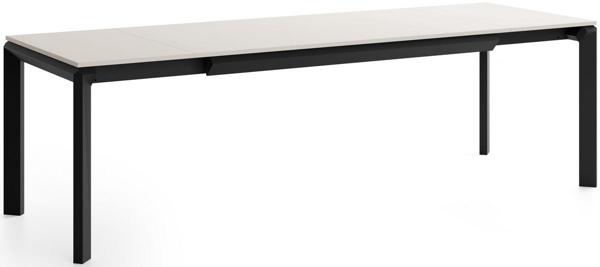 ESSTISCH Elan rechteckig ausziehbar verlängerbar mit Schwarzen Metallbeinen, Kaschmir 180-270/90/76 cm - Kaschmir/Beige, Holzwerkstoff/Metall (90/270/76cm) - WFL GROUP