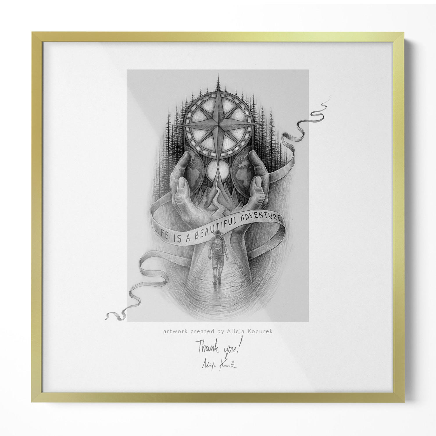 BILDERRAHMEN 50x50 cm Goldfarbig - Goldfarben, Kunststoff (52/52/1.3cm) - TULUP