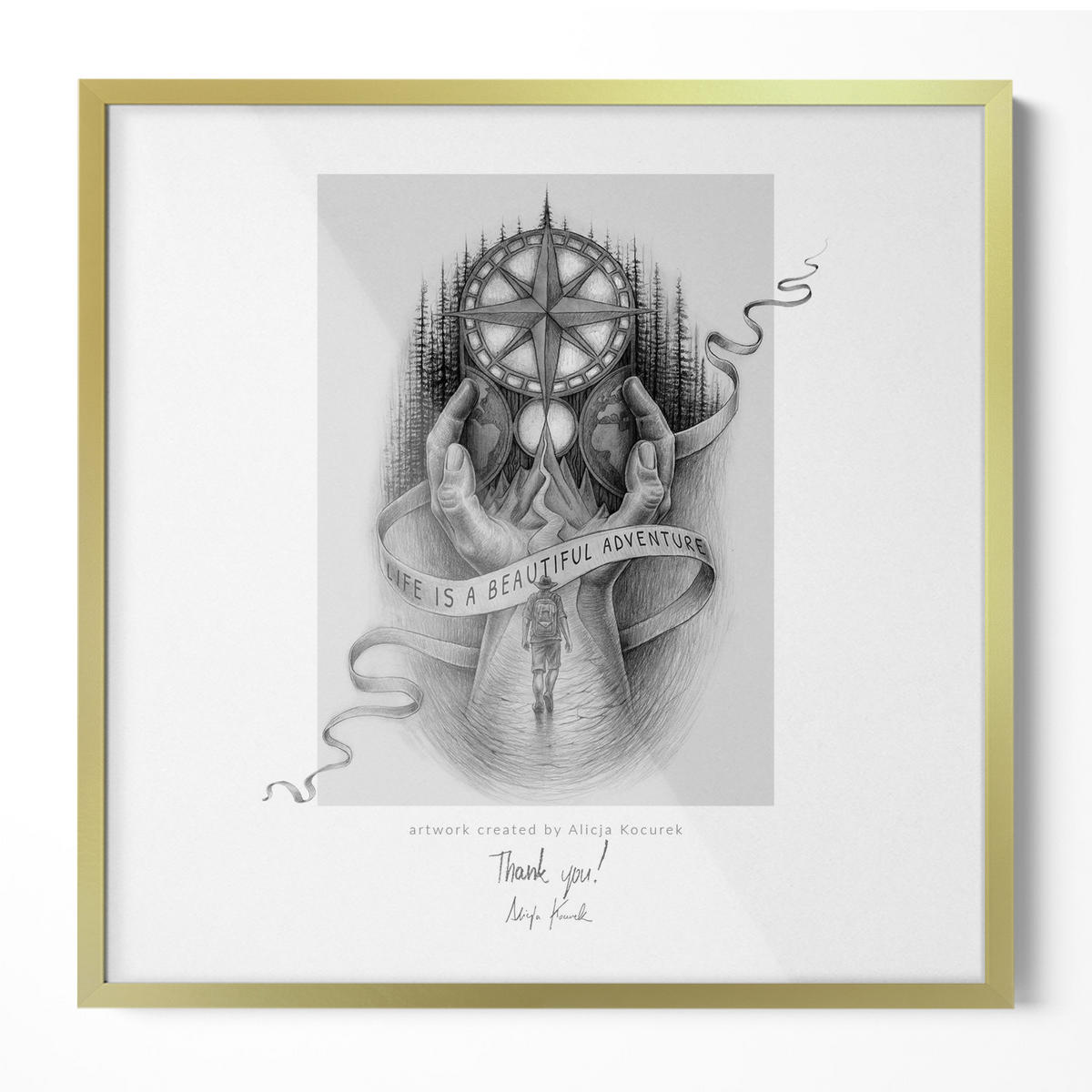 BILDERRAHMEN 50x50 cm Goldfarbig - Goldfarben, Kunststoff (52/52/1.3cm) - TULUP