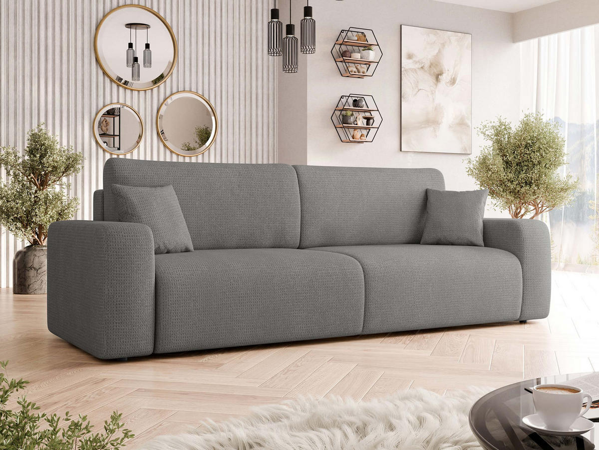 SCHLAFSOFA Piano - Schwarz/Grau, Holz/Kunststoff (245/82/92cm) - MIRJAN24