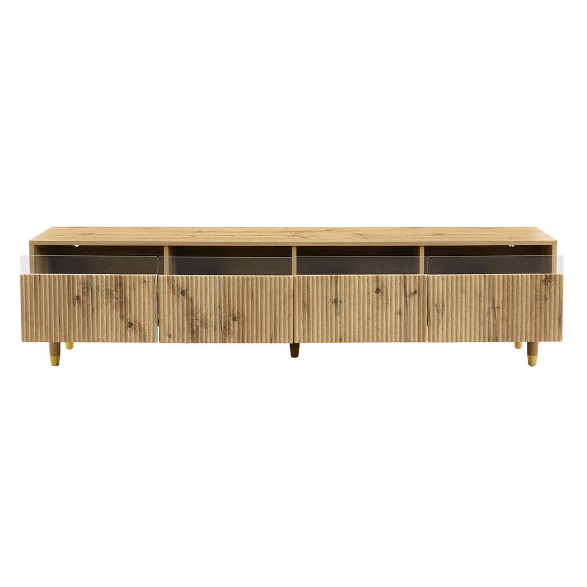 TV-SCHRANK 178cm Holzoptik 4 Schubladen MDF Acryl - Braun, Holz (43.18/12.06/187.96cm) - FLIEKS
