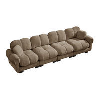 4-SITZER-SOFA DE-34384 Steppdesign Braun - Braun, Textil (86/90/330cm) - ComfortXL
