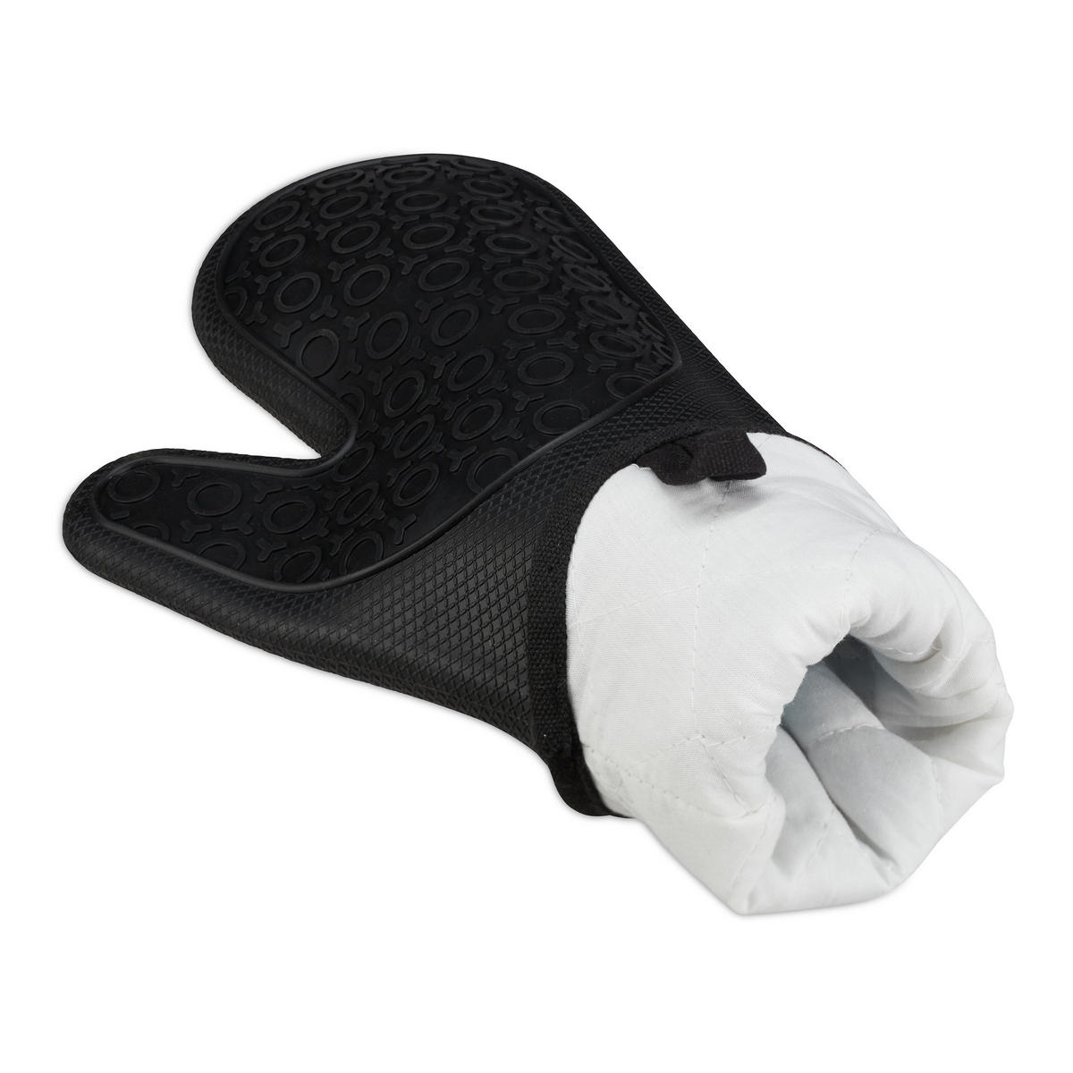 OFENHANDSCHUHE - Schwarz, Kunststoff/Textil (18.5/36.5/1.5cm) - Relaxdays