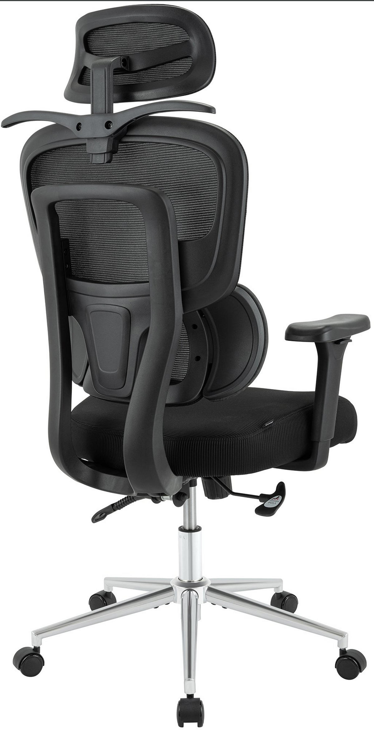 BÜROSTUHL Pryme schwarz - Chromfarben/Schwarz, Kunststoff/Metall (67/130/66cm) - TPFLiving