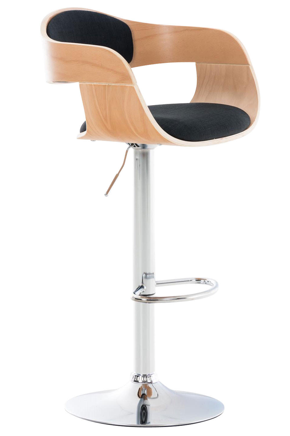 BARHOCKER Nadan Stoff Natura/schwarz - Schwarz, Textil/Metall (50/88/48cm) - DELUKE