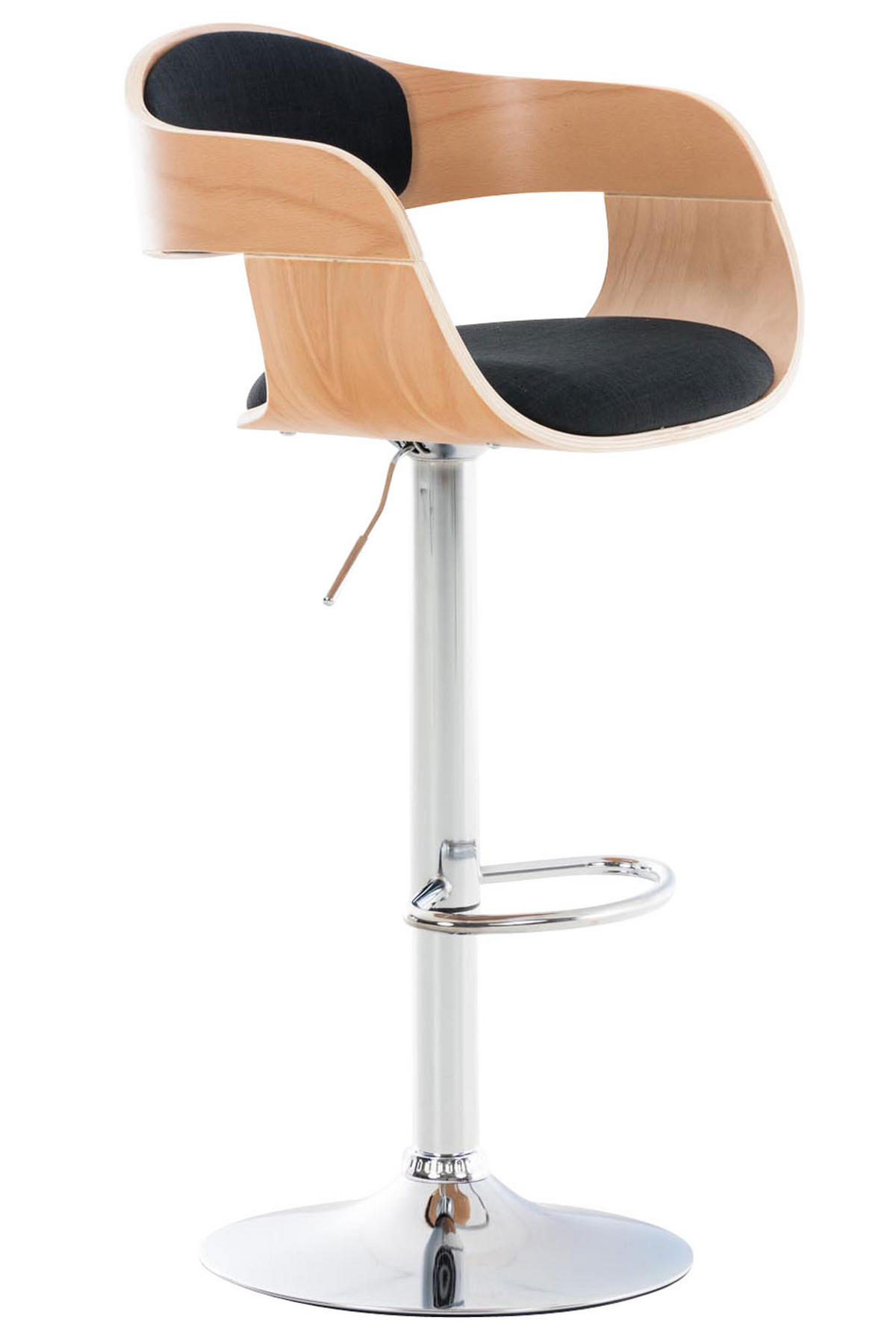 BARHOCKER Nadan Stoff Natura/schwarz - Schwarz, Textil/Metall (50/88/48cm) - DELUKE