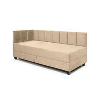 BOXBETT Kinderbett Eryk 80x200 cm mit Matratze und Bettkasten, links, beige - Beige, Kunststoff (80/200cm) - Margaret Hadas24