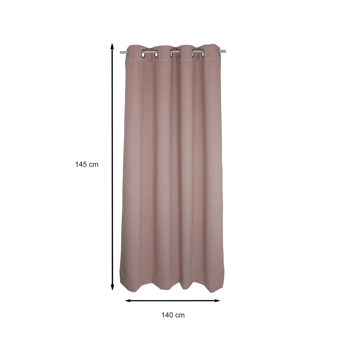 VERDUNKELUNGSVORHANG Ösen 140/145 cm Rosa - Rosa, Textil (140/145cm) - TiborTex