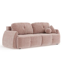 SCHLAFSOFA Loca Rosa Chenille - Schwarz/Rosa, Holz/Holzwerkstoff (248/92/103cm) - Maison de Reve