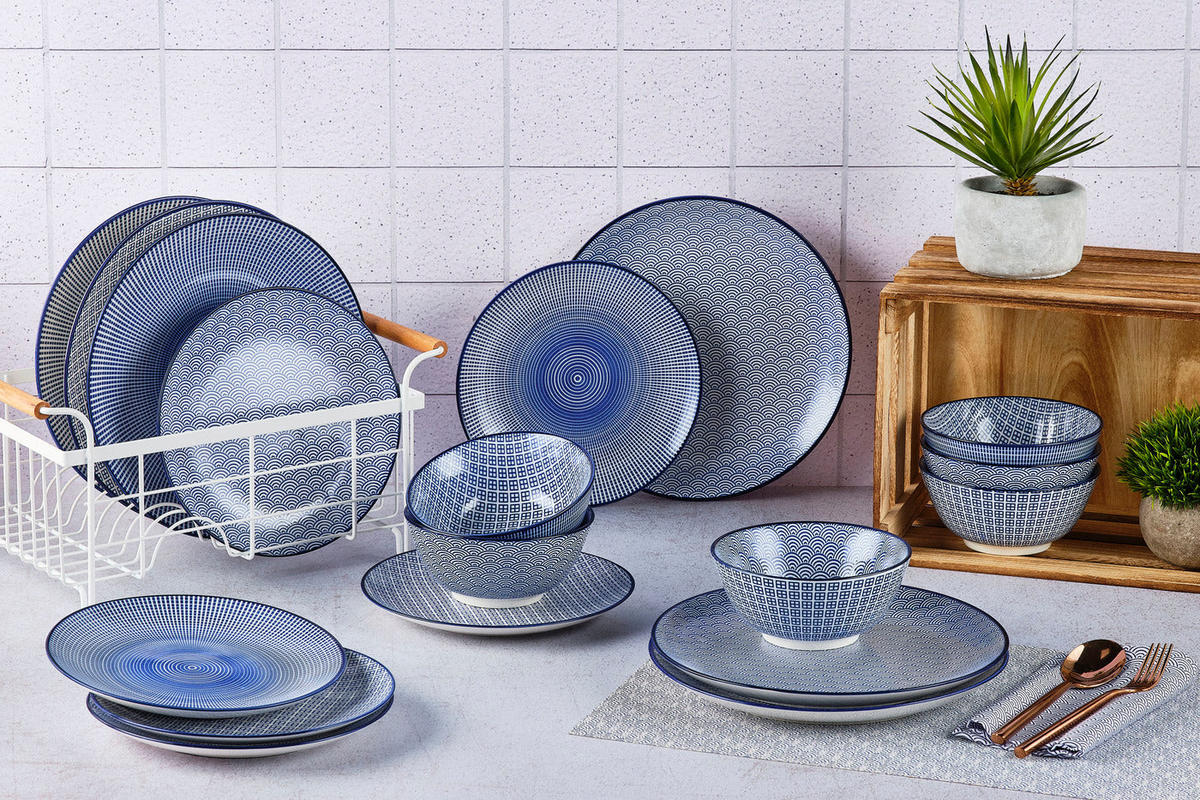 SERVICE Die Essentials - 18 Teile - Dunkelblau - Blau, Keramik (1/1/1cm) - Björn
