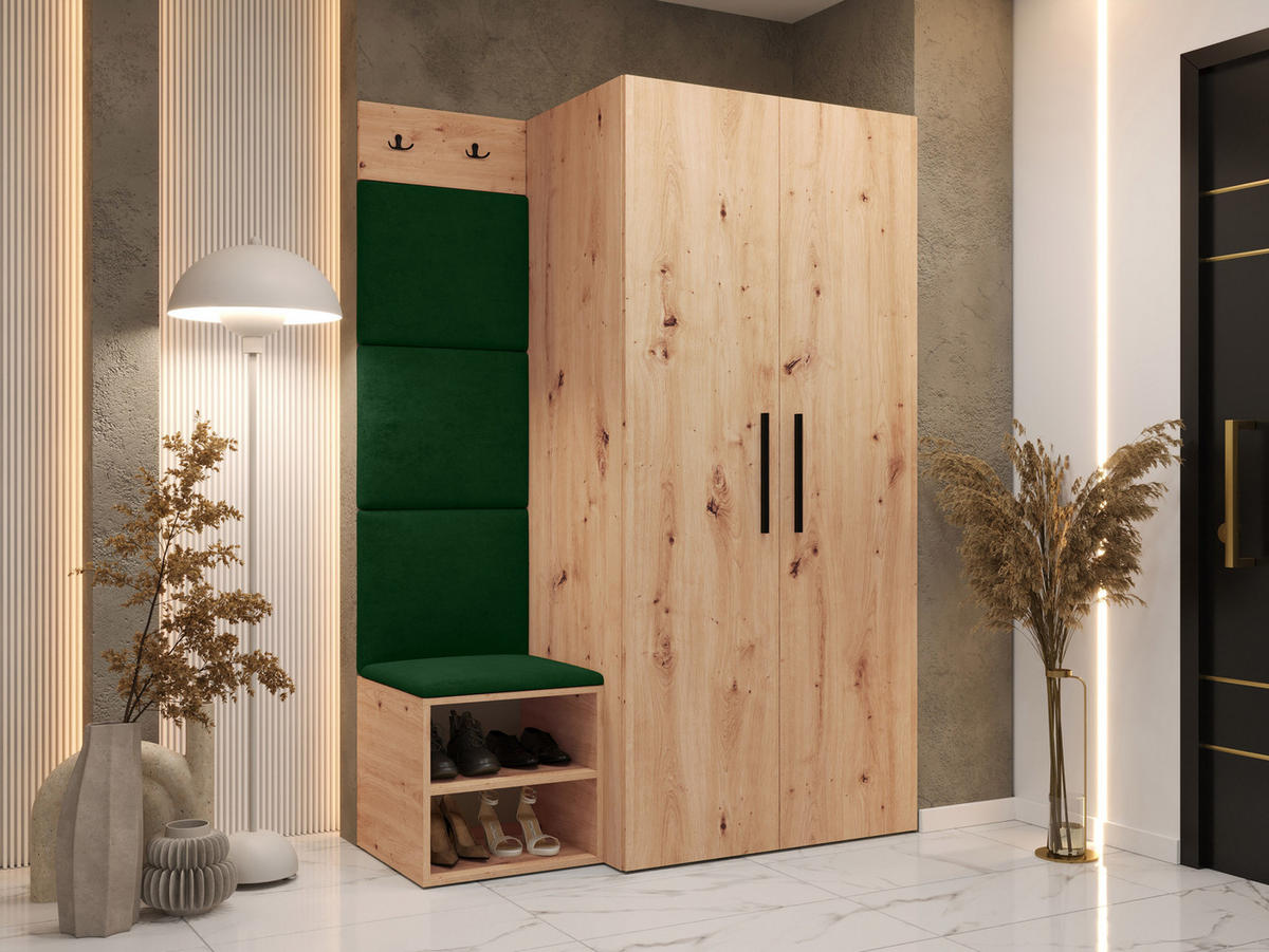 GARDEROBEN-SET Medi IV - Schwarz/Eiche Artisan, Holzwerkstoff/Kunststoff (80/191/50cm) - MIRJAN24