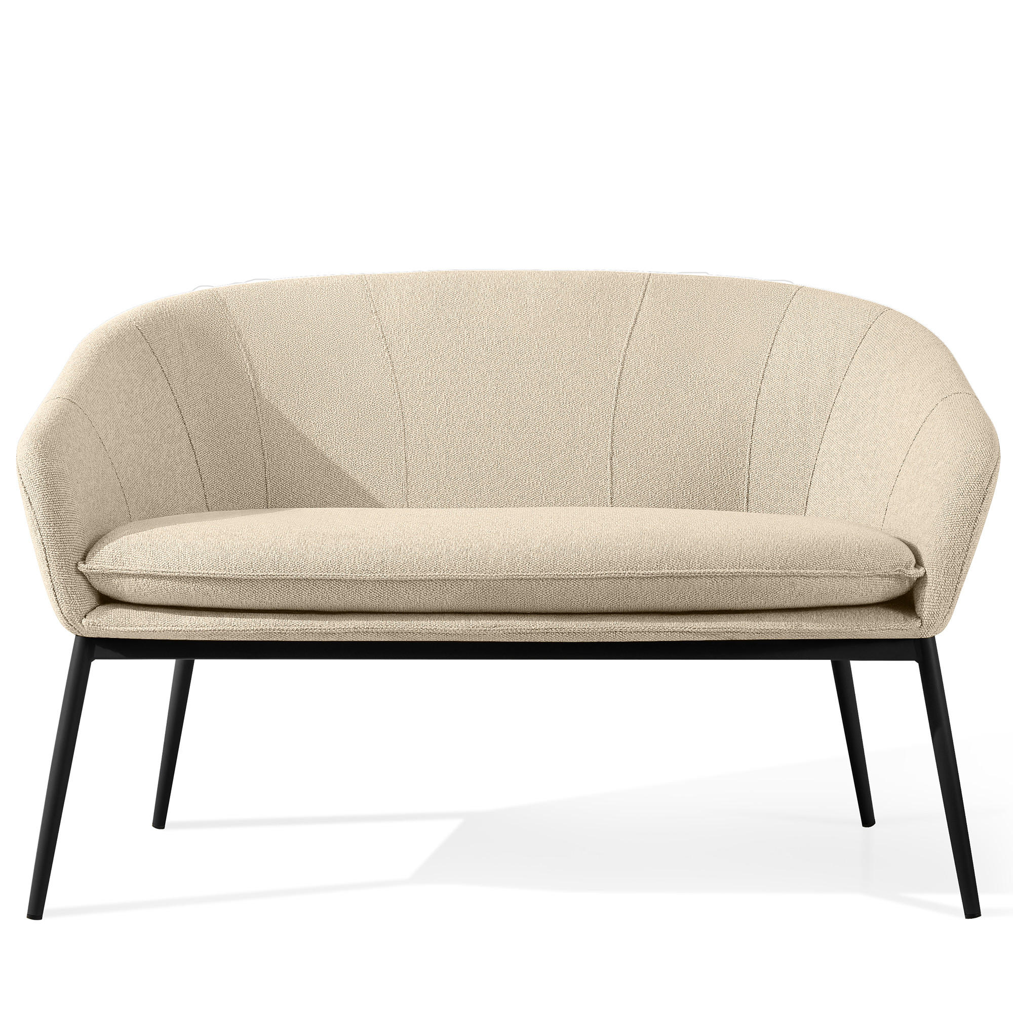 GARTENSOFA SOLIS - Creme, Textil/Metall (118/76/66cm) - KONSIMO®