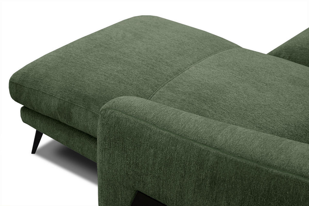 ECKSOFA WINTER 4-Sitzer, dunkelgrün - Dunkelgrün/Schwarz, Holzwerkstoff/Textil (293/172cm) - Courtois Laville