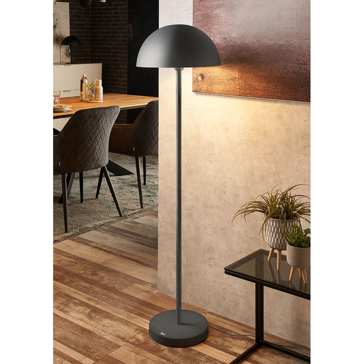 LED STEHLEUCHTE Alu Dunkelgrau Matt - Grau, Metall (45/45/145cm)