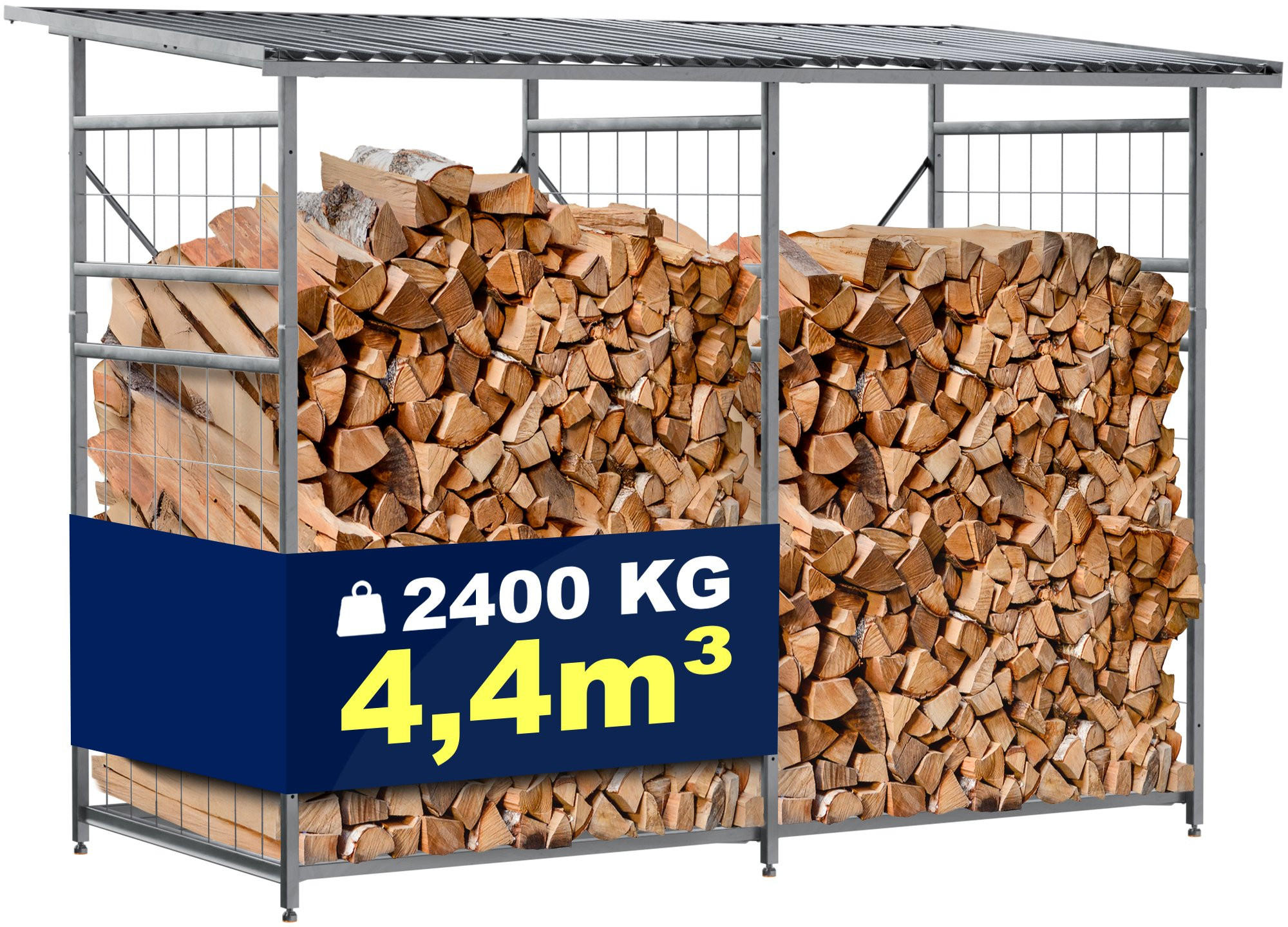 KAMINHOLZREGAL 240/110/182 cm Metall Metall - Chromfarben, Metall (240/182/110cm) - CLP