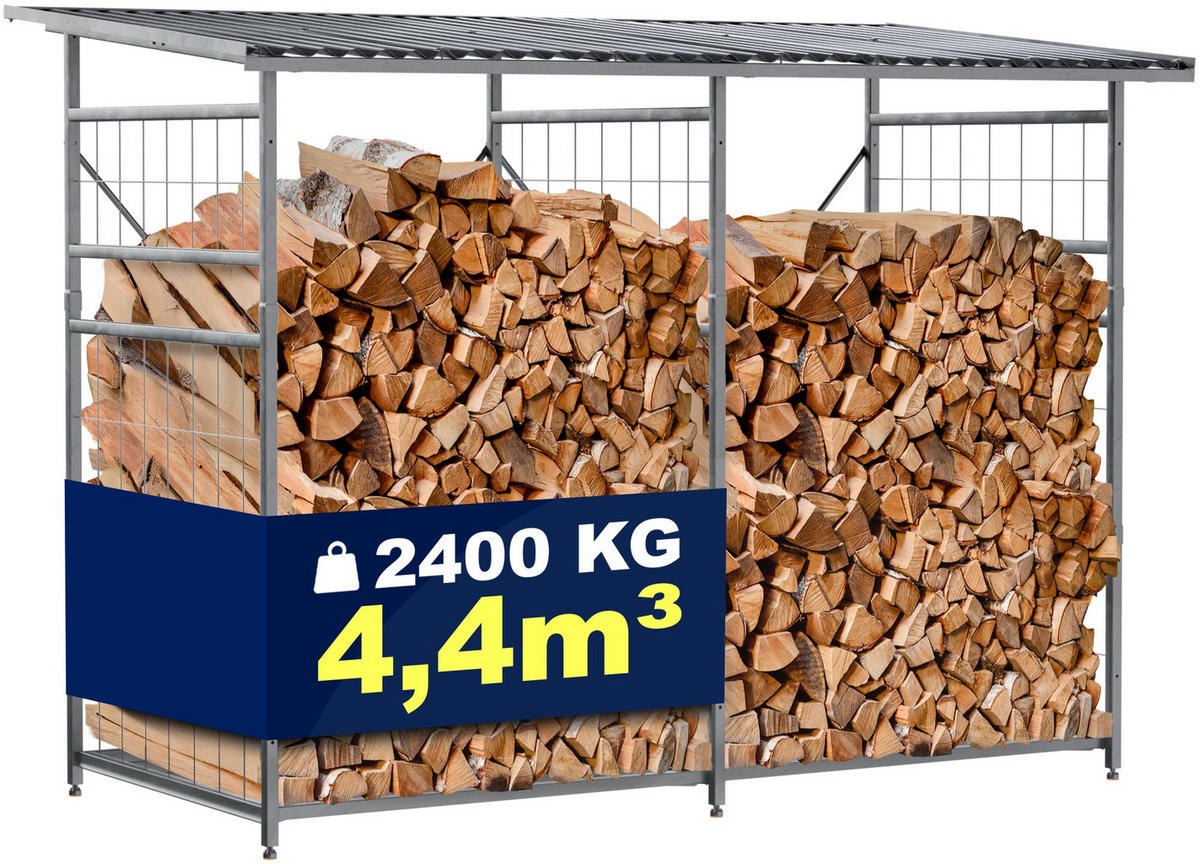KAMINHOLZREGAL 240/110/182 cm Metall Metall - Chromfarben, Metall (240/182/110cm) - CLP