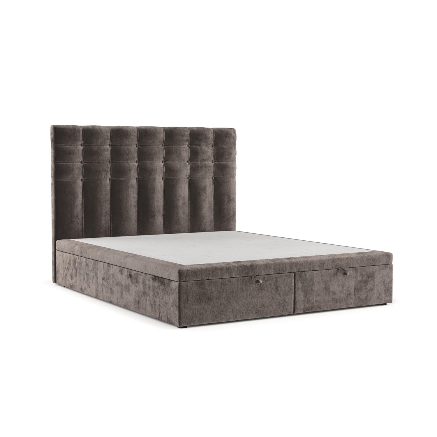 POLSTERBETT Callo mit Stauraum 200/200 cm Braun im Lotta Stoff - Schwarz/Braun, Holz/Holzwerkstoff (200/200cm) - AltaBeds