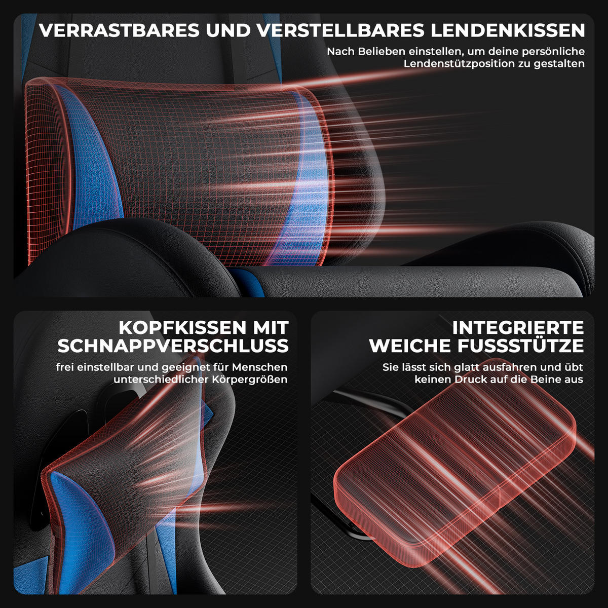 STUHL mit Kissen ergonomisch Mehrfarbig 63x58.5x120.5 cm Kunststoff - Multicolor, Kunststoff (63/120.5/58.5cm) - SONNENH