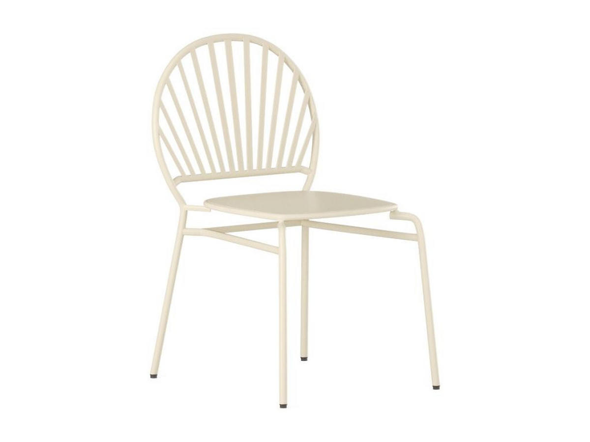 GARTENSTUHL stapelbar 2er-Set - Metall - Beige - CEDEIRA von MYLIA - Beige, Metall (58.5/82/50cm) - Vente-Unique