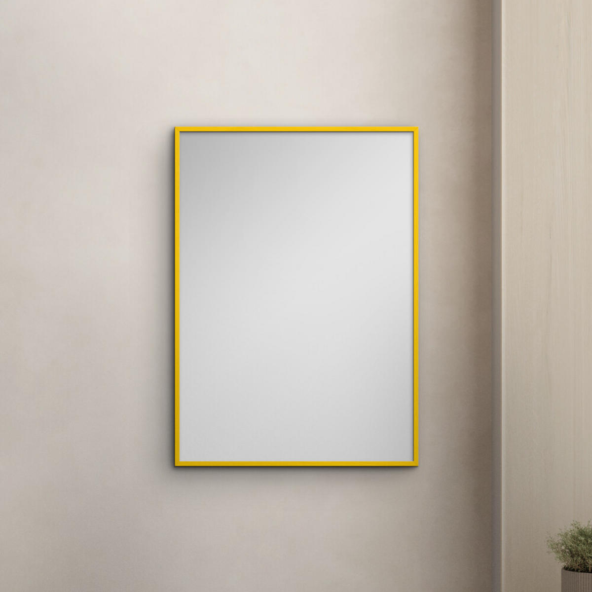 SPIEGEL - Gelbes Holz - Gelb, Holz/Papier (50/70/2cm) - Poster&Frame