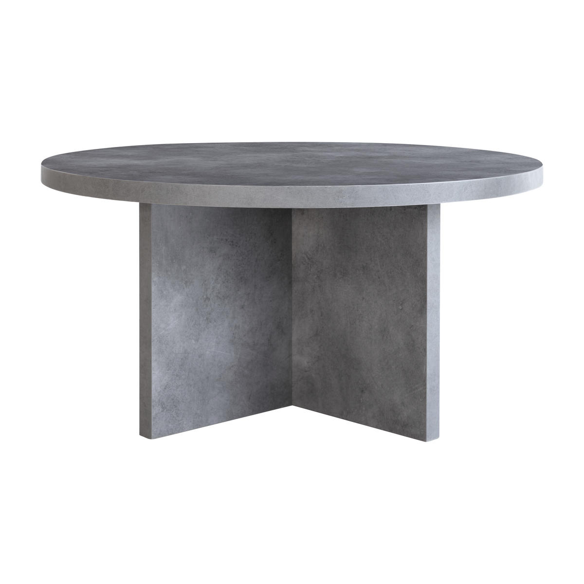 COUCHTISCH Rund, Laminatplatte 3cm, Mikrozement-Effekt, 80 cm - Grau, Holzwerkstoff (80/80/42cm) - RNT By Really Nice Things