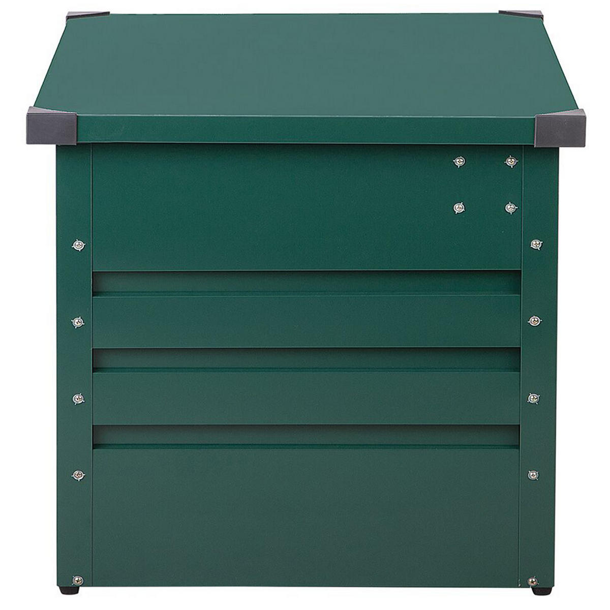 AUFLAGENBOX Stahl dunkelgrün 165/70 cm Cebrosa - Grün, Metall (165/67/70cm) - Beliani