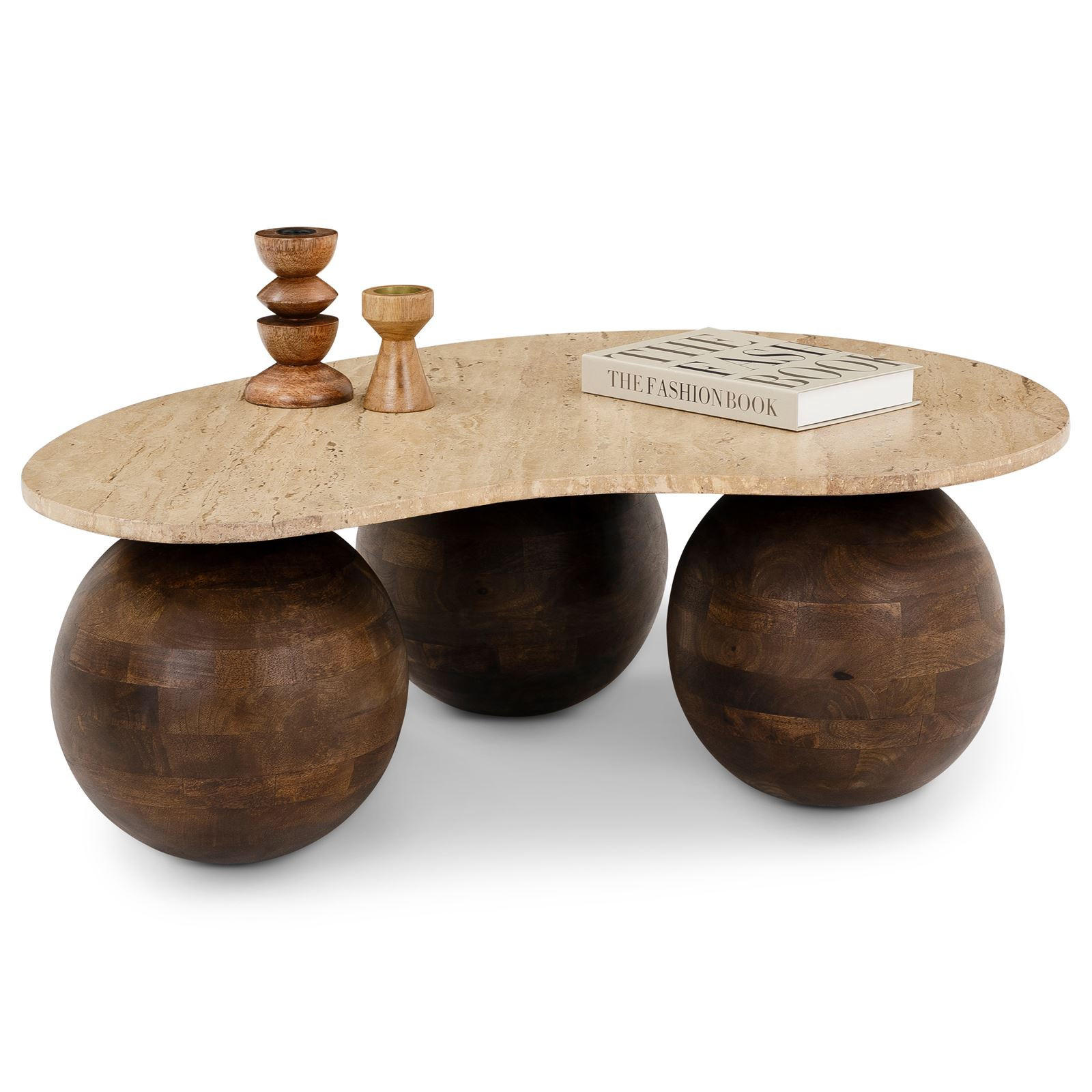 COUCHTISCH LUNI braun/beige - Beige/Braun, Naturmaterialien/Holz (65/90/30cm) - IDIMEX