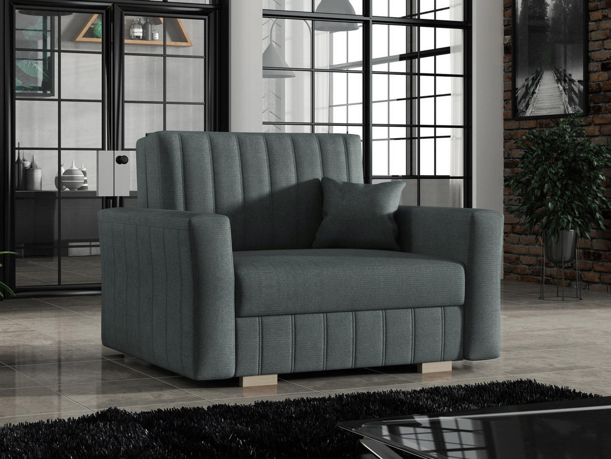 SCHLAFSOFA Viva Glam I - Graphitfarben/Naturfarben, Holz/Kunststoff (115/85/98cm) - MIRJAN24