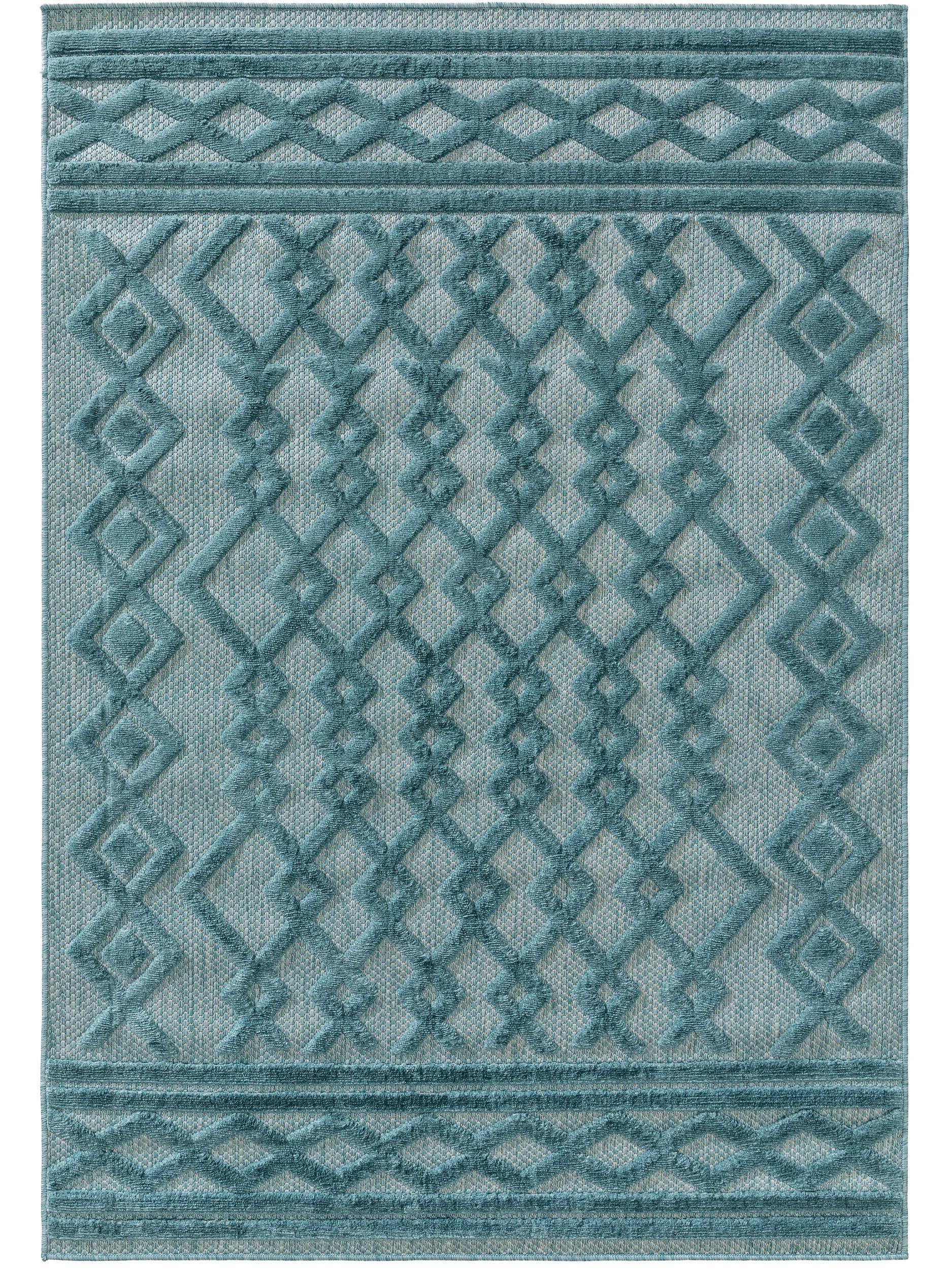 OUTDOORTEPPICH Bonte Türkis 160x230 cm - Türkis, Textil (160/230cm) - benuta Nest
