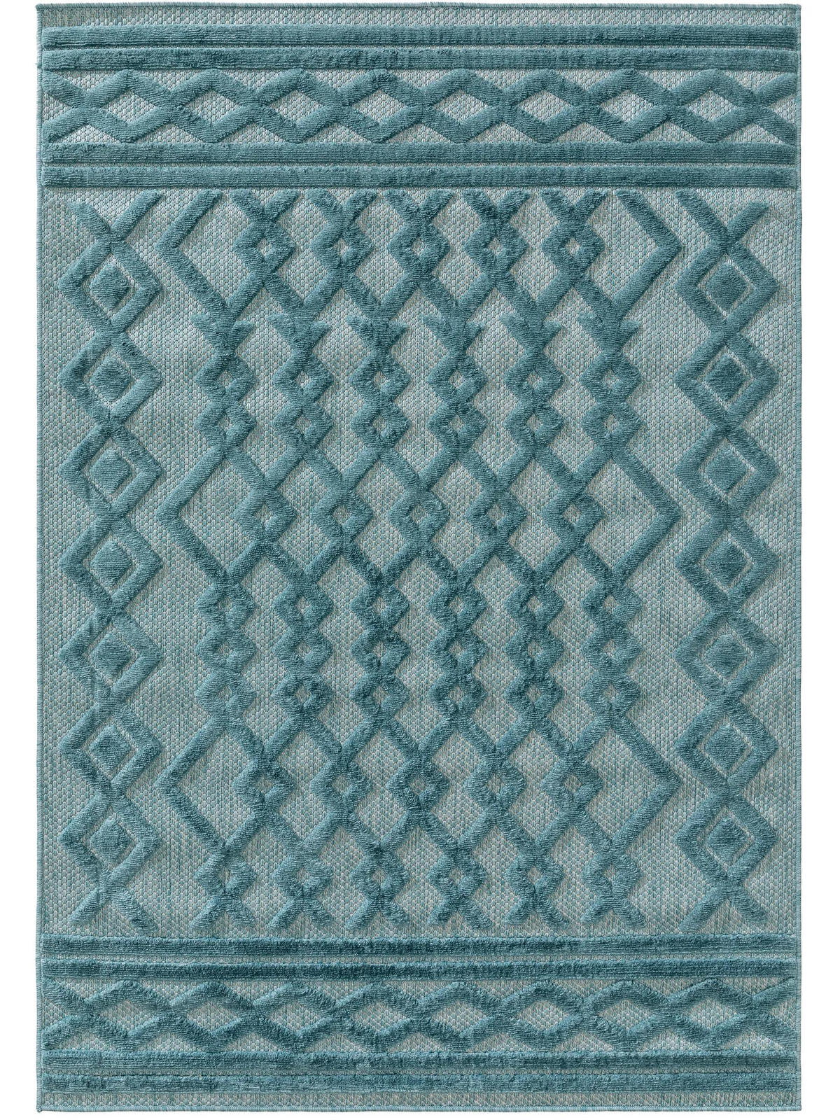 OUTDOORTEPPICH Bonte Türkis 160x230 cm - Türkis, Textil (160/230cm) - benuta Nest